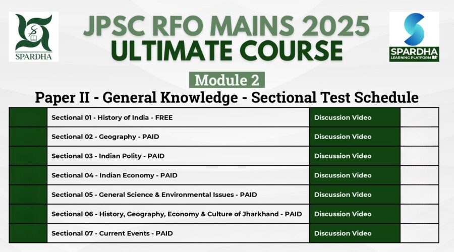 JPSC RFO Mains Course 2025 Broucher